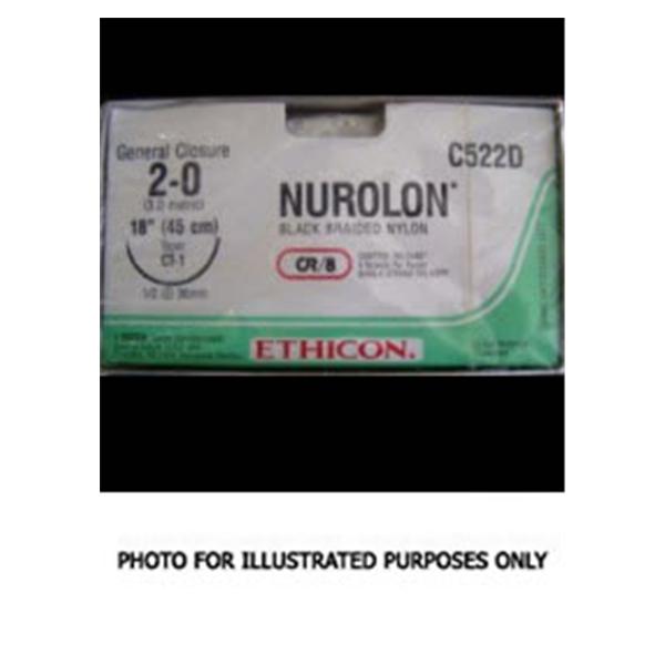 Suture 3-0 Nylon FSL Nurolon Black 8x18